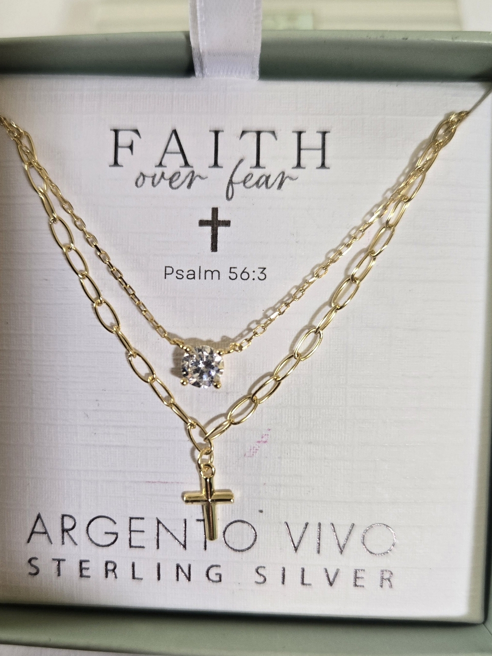 Argento Vivo Gold Plated Over Sterling Silver Layered Cz Necklace - Picture 7 of 7